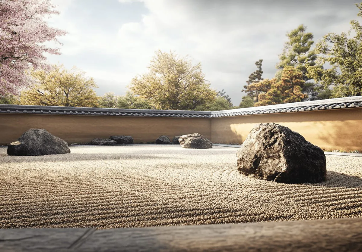 Widok na ogród Ryoan-ji