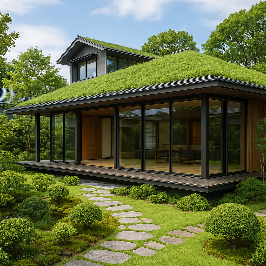 Nowoczesny ekologiczny wieżowiec w Tokio porośnięty roślinnością