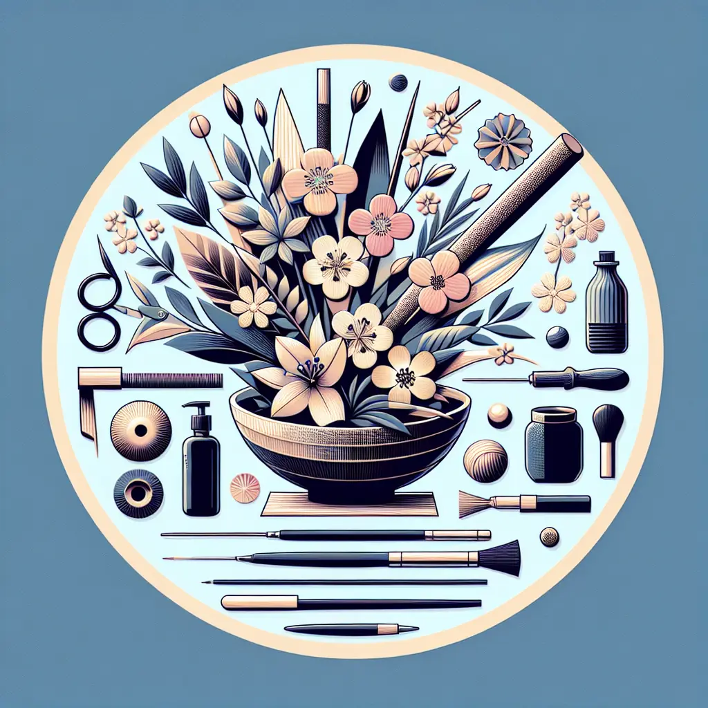 Kompozycja ikebany w tradycyjnym naczyniu