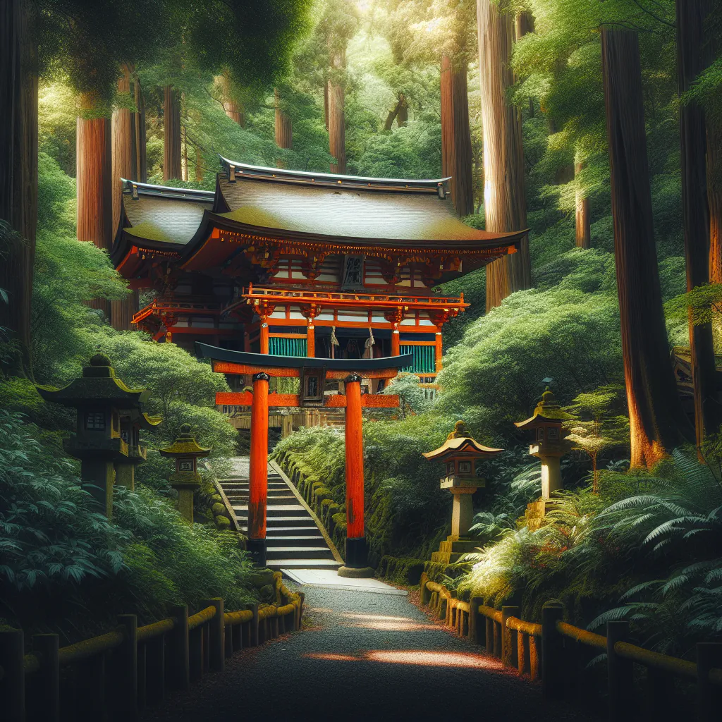 Tradycyjna japońska świątynia z charakterystycznym dachem