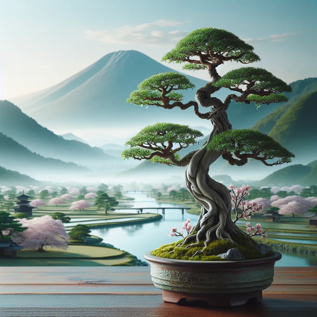 Stary okaz bonsai pielęgnowany przez mistrza