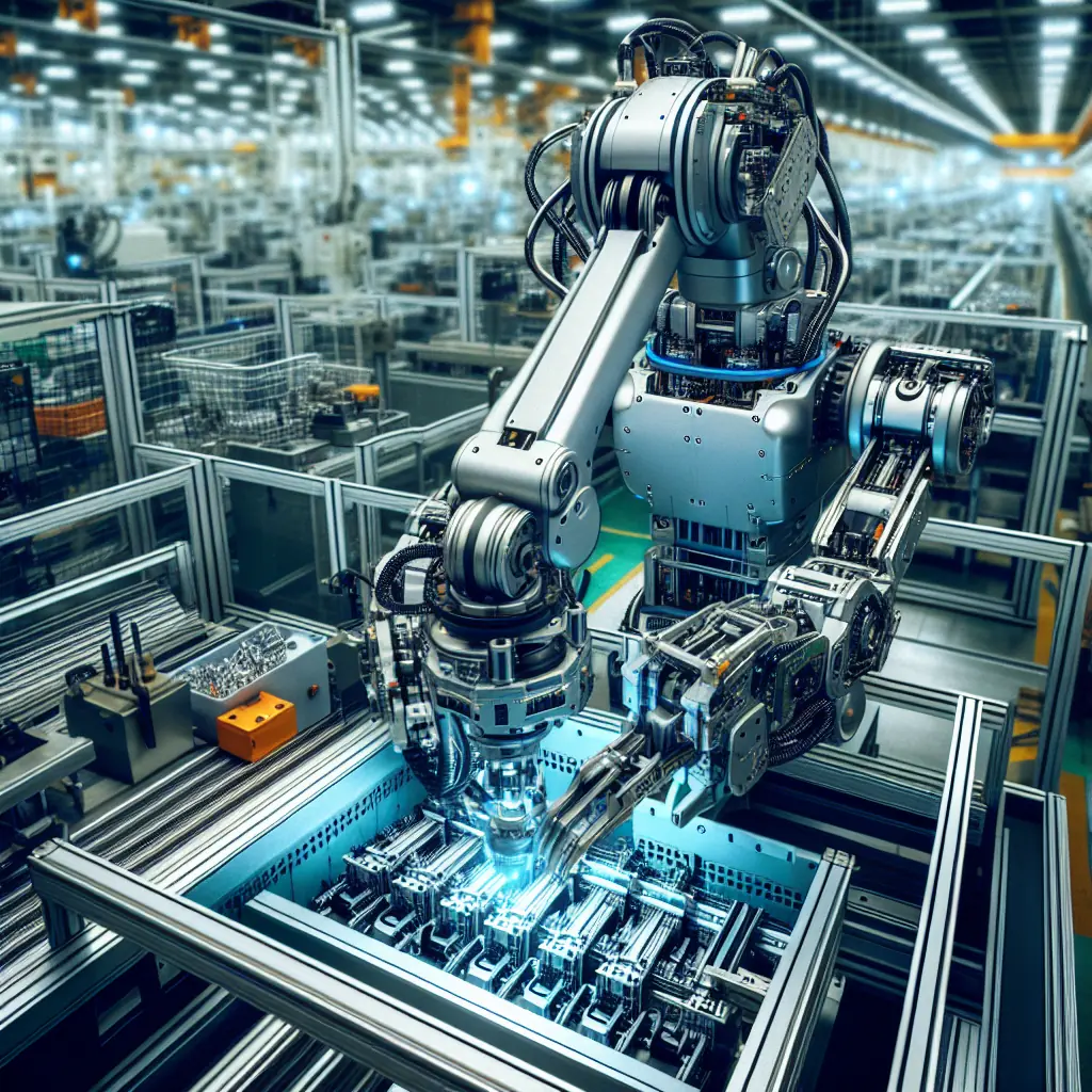 Nowoczesna linia produkcyjna z robotami przemysłowymi w japońskiej fabryce