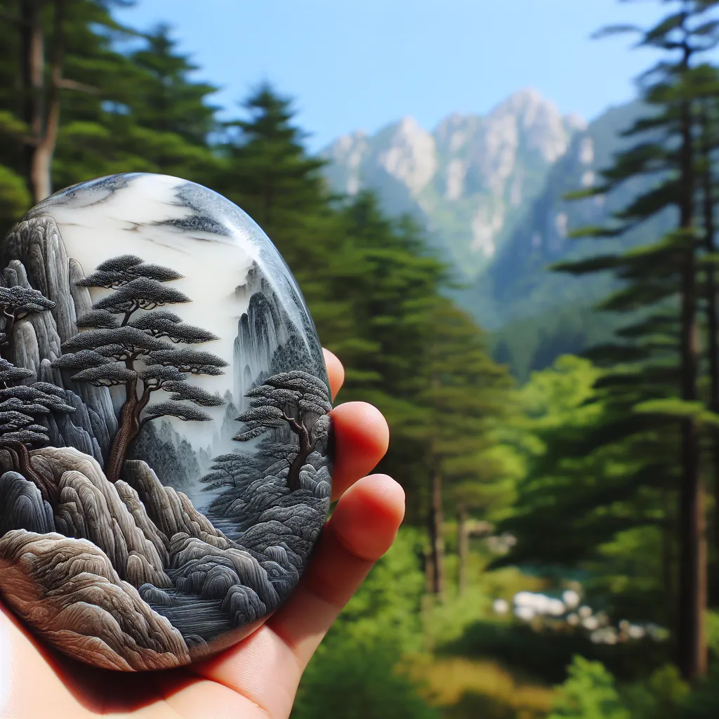 Kolekcja kamieni suiseki w tradycyjnej aranżacji