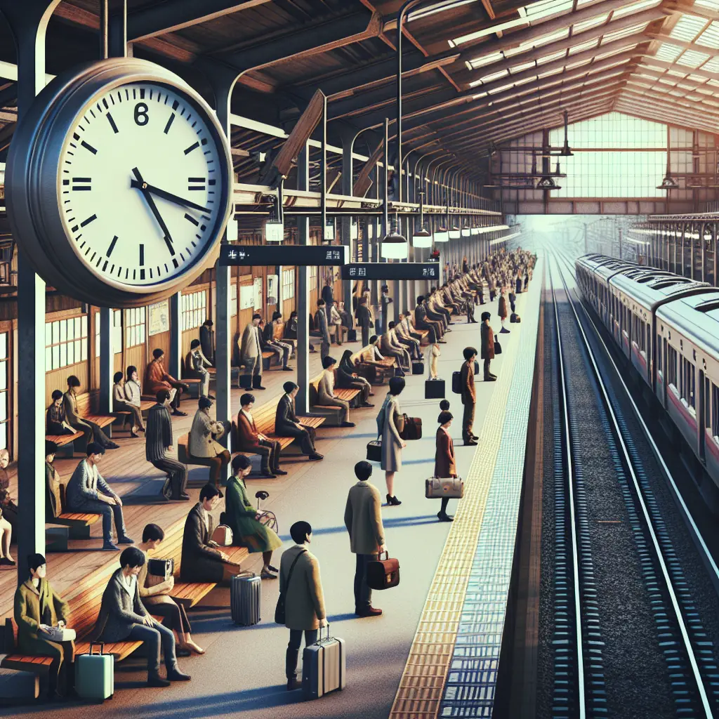 Pociąg punktualnie odjeżdżający ze stacji w Tokio