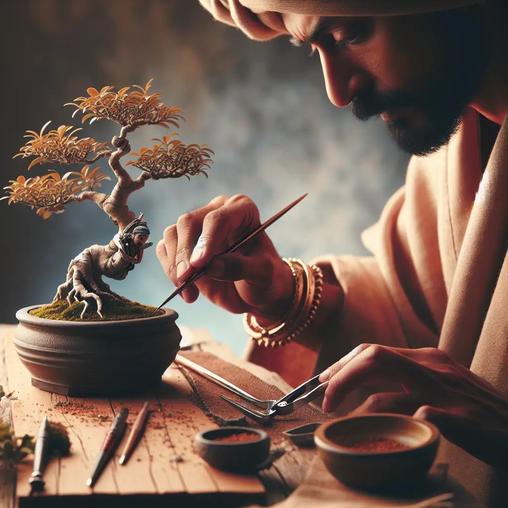 Wieloletni okaz bonsai w tradycyjnej donicy