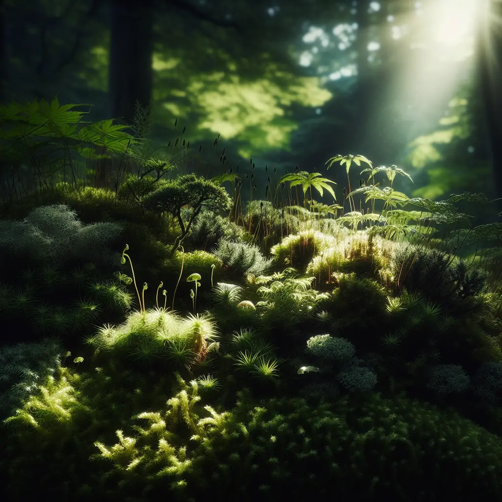 Malowniczy ogród mchów przy świątyni w Kioto