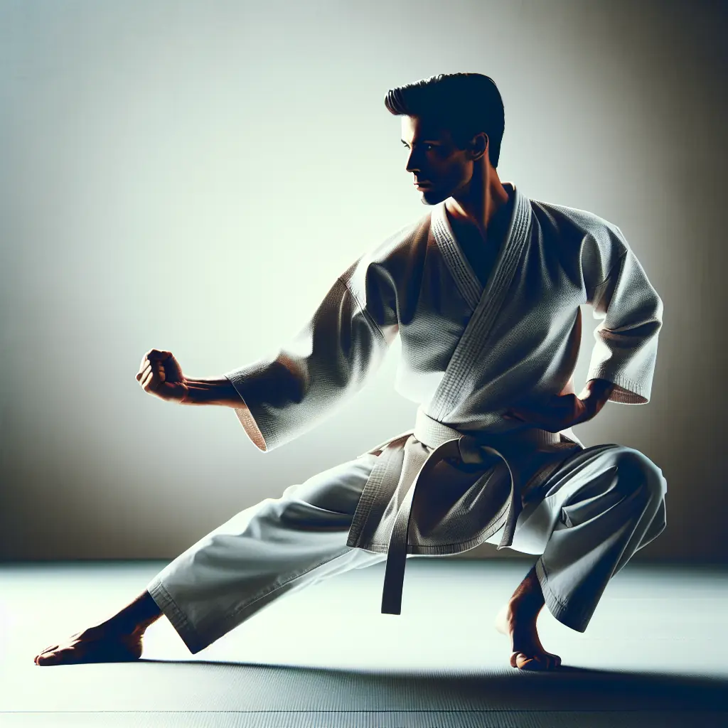 Trening karate w tradycyjnym japońskim dojo - demonstracja technik