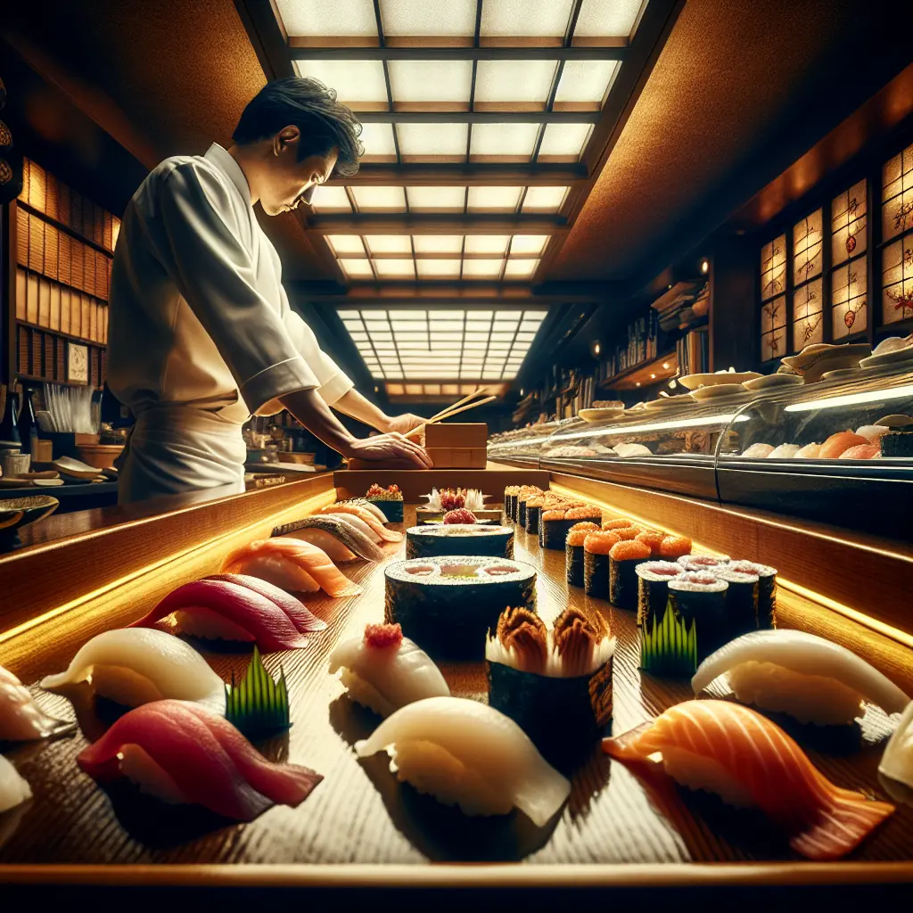 Wykwintne danie z restauracji z gwiazdką Michelin w Tokio - sushi omakase