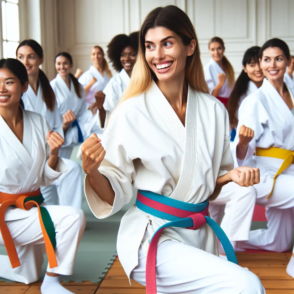 Kobieta demonstrująca techniki judo
