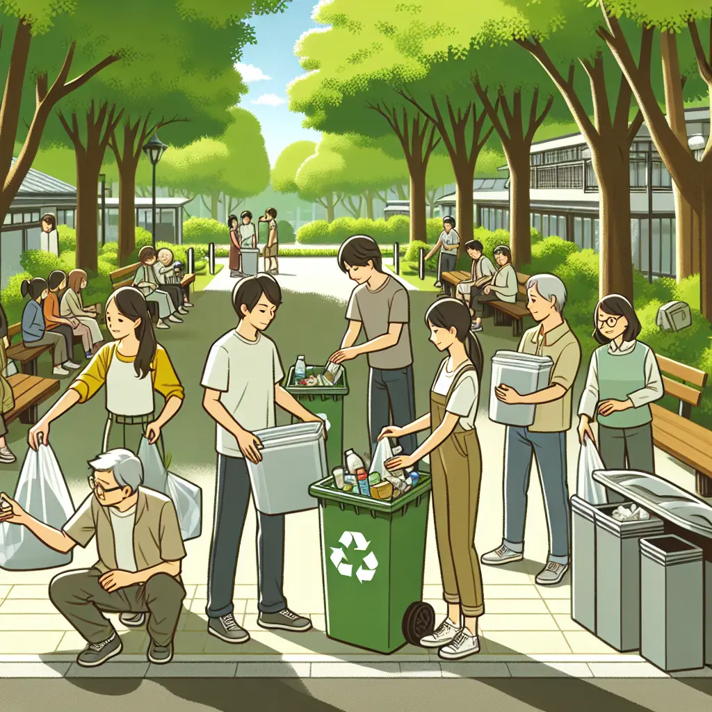 System segregacji odpadów w japońskiej dzielnicy mieszkalnej - przykład zero waste